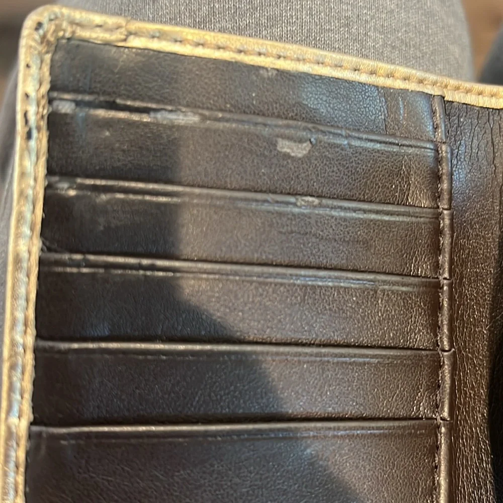 Coach Gold C Monogram Embossed Trifold Walket
